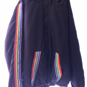 Black Windbreaker with rainbow detailing